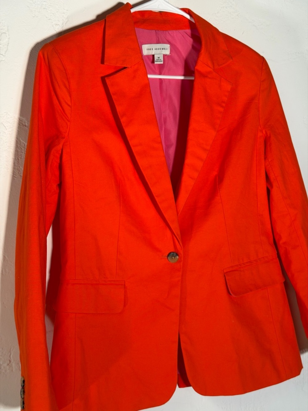 Bright Orange Single-Button Tailored Blazer - classic style - Picture 2 of 16